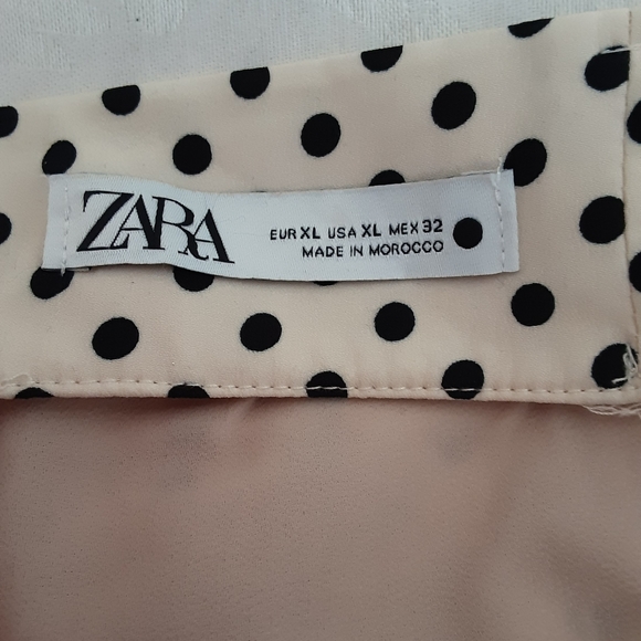 Zara Flirty Polka Dot Ruched Ruffle Skirt - Picture 5 of 6